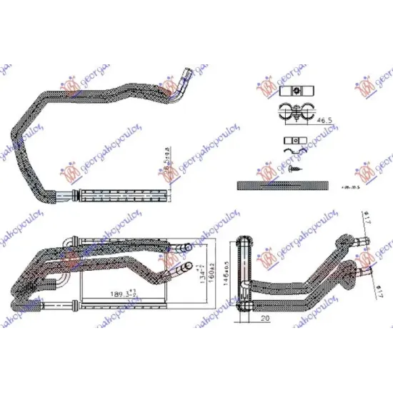 HEATER RADIATOR REAR PART (134x189x27) (NISSENS)