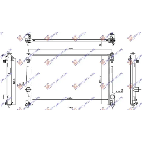 RADIATOR 2.0 PETROL - 2.5 PETROL/HYBRID (697x447) (KOYO)