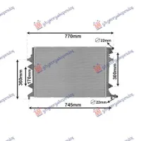 ADDITIONAL RADIATOR 1.4 PETROL TSI - 2.0 DIESEL TDI (620x460x27)