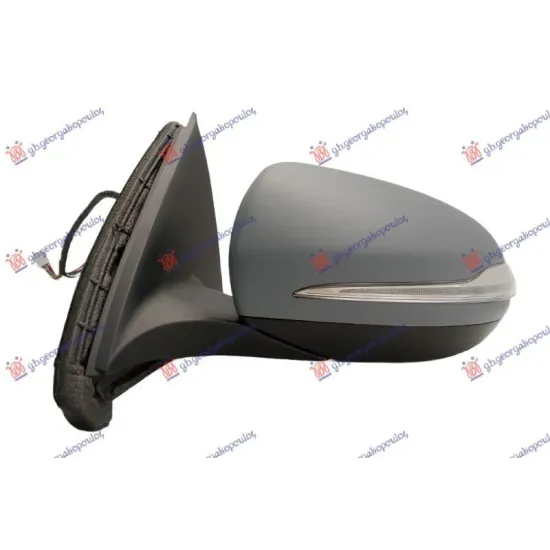 DOOR MIRROR ELECTRIC HEATED PRIMED (COMPLETE) (WITH SIDE LAMP) (10H7PIN) (ASPHERICAL GLASS)
