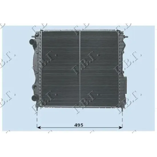 RADIATOR 1,2-1,4 8V +A/C (43x40) (VALEO CLASSIC)