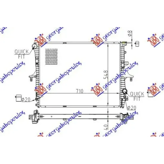 RADIATOR ALL MODEL BZ/DS M/A +/-A/C (71x55) (MAHLE BEHR)