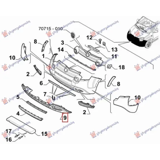 FRONT BUMPER COVER LOWER (CROSS) (O)