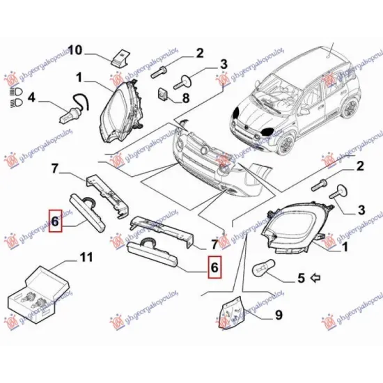 DAYTIME RUNNING LIGHT LED (CROSS) (O)