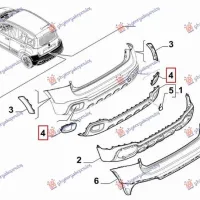 REAR FOG LAMP FRAME (CROSS) (O)