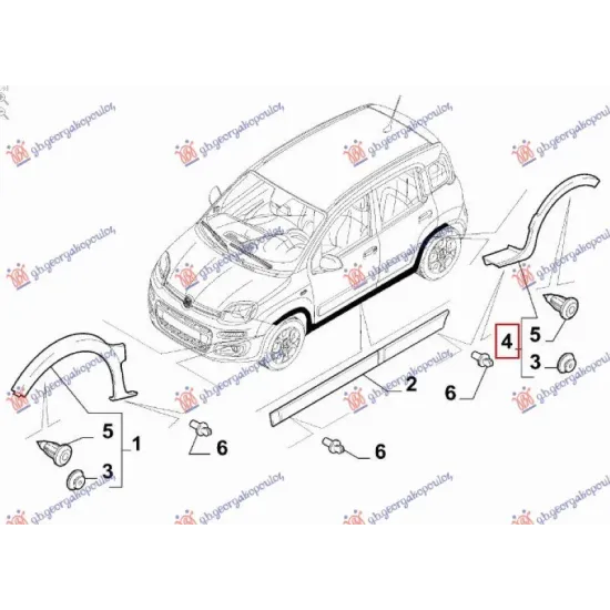 REAR FENDER FLARE (4X4/TREKKING) (O)