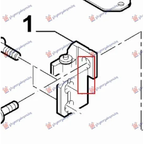 DOOR HINGE FRONT/REAR UPPER (O)