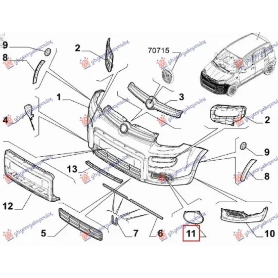 FOG LAMP FRAME (4X4/TREKKING) (O)