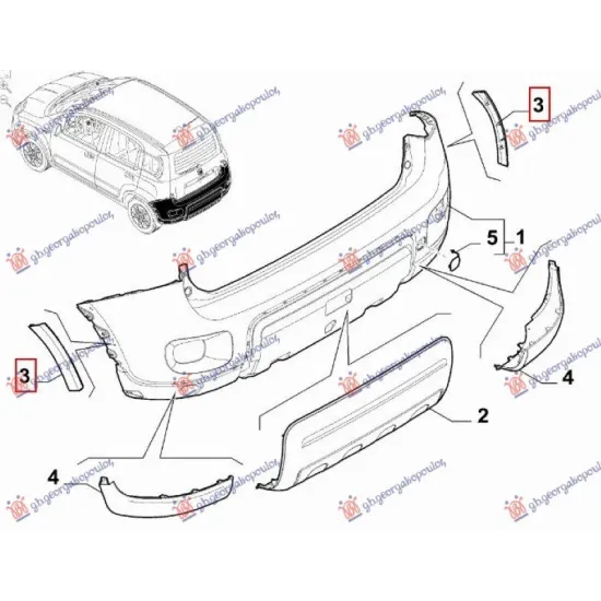 REAR BUMPER FLARE (4X4/TREKKING) (O)