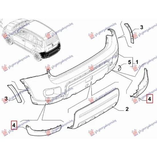 REAR BUMPER FLARE LOWER (4X4/TREKKING) (O)