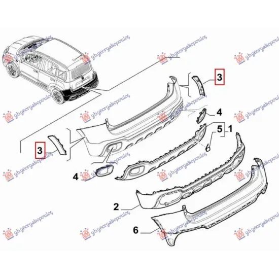 REAR BUMPER FLARE (CROSS) (O)