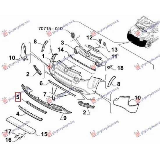 FRONT BUMPER GRILLE (CROSS) (O)