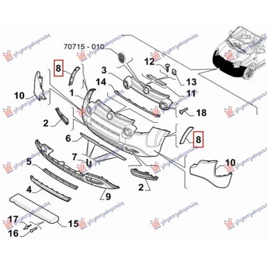 FRONT BUMPER FLARE (CROSS) (O)