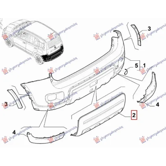 REAR BUMPER COVER LOWER (4X4/TREKKING) (O)