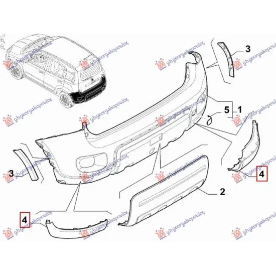 REAR BUMPER FLARE LOWER (4X4/TREKKING) (O)