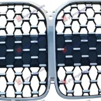 GRILLE DIAMOND (BLACK/SILVER/CHROME) (WITH 2 PARKING SENSOR HOLES) (WITH CAMERA HOLE)