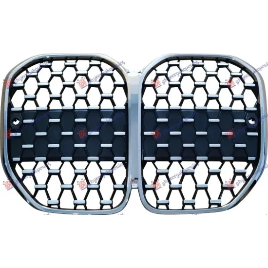 GRILLE DIAMOND (BLACK/SILVER/CHROME) (WITH 2 PARKING SENSOR HOLES)