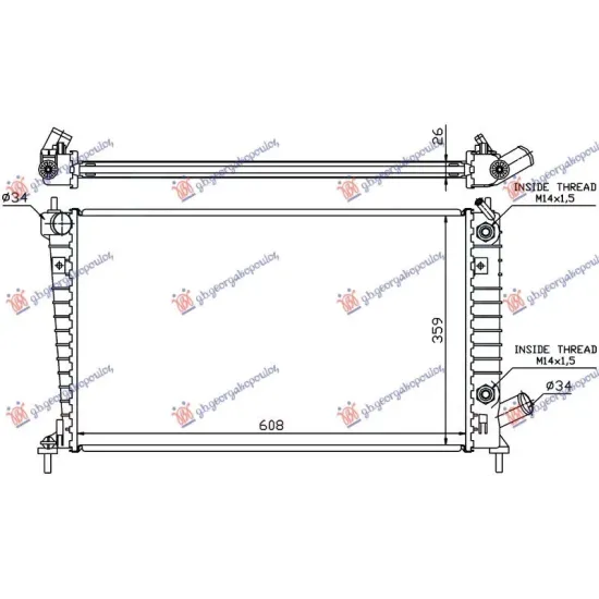 RADIATOR 2.0-2.3 PETROL AUTO (608x359)