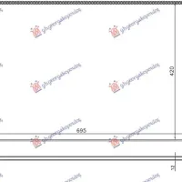 CONDENSER A/C 2.4 DIESEL (695x420x12)