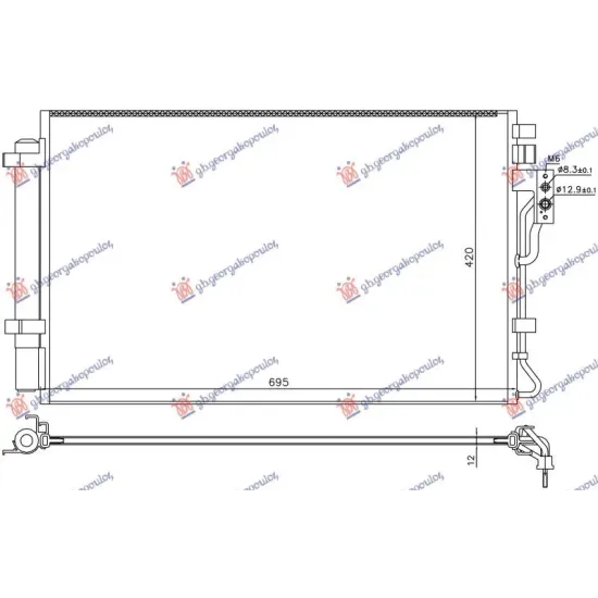 CONDENSER A/C 2.4 DIESEL (695x420x12)