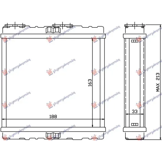 HEATER RADIATOR PETROL-DIESEL (163x188x120)