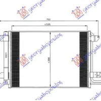 CONDENSER PETROL - DIESEL (550x390x16) (VALEO)