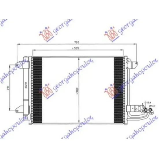 CONDENSER PETROL - DIESEL (550x390x16) (VALEO)