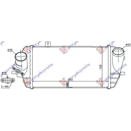 RADIATOR INTERCOOLER 1.4-1.6 CRDi DIESEL (300x160x90)