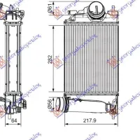 RADIATOR INTERCOOLER 1.6 DIG-TURBO (282x217x62)