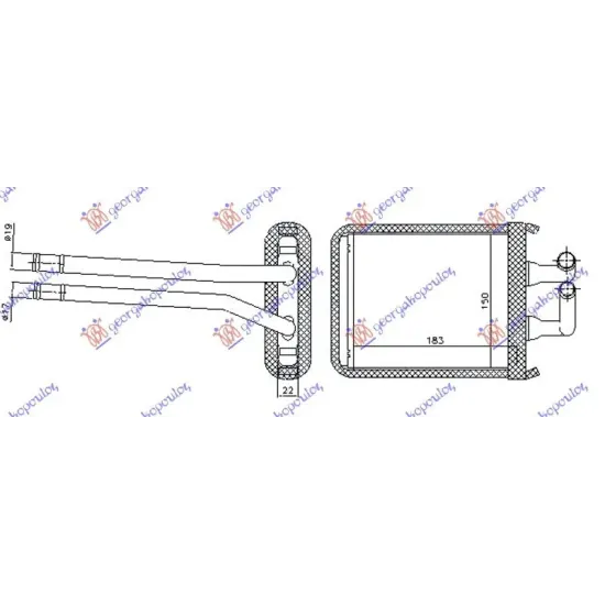 RADIATOR ÎNCĂLZIRE (BR) (180x150x20) TIP HALLA