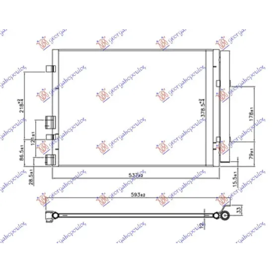 CONDENSOR 1.1-1.4CRDi (50.5x36.5x12)