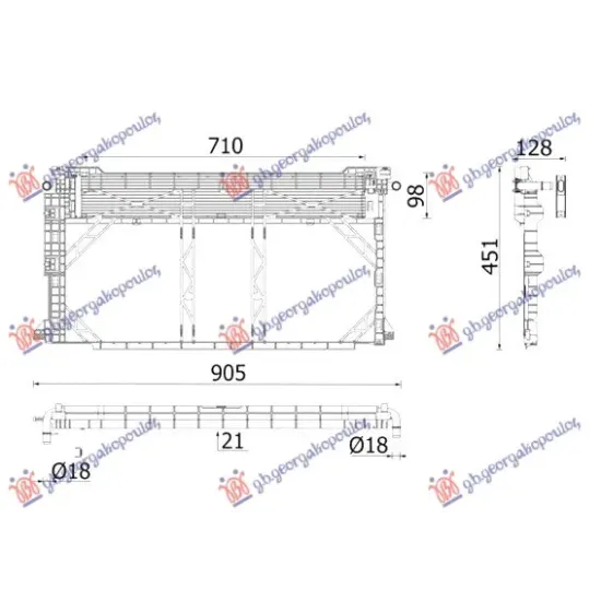 ADDITIONAL RADIATOR 2.0 DIESEL (710x95x21)