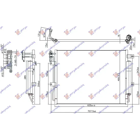 CONDENSER 3.0 TD DIESEL 10- (635x466x16) (VALEO)