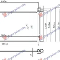 CONDENSER 2.5 HYBRID (NX300H) PETROL (640x285x22) (VALEO)