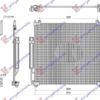 CONDENSER 2.0 Si4 PETROL - 2.0 Sd4,Td4 DIESEL (631x572) (NISSENS)