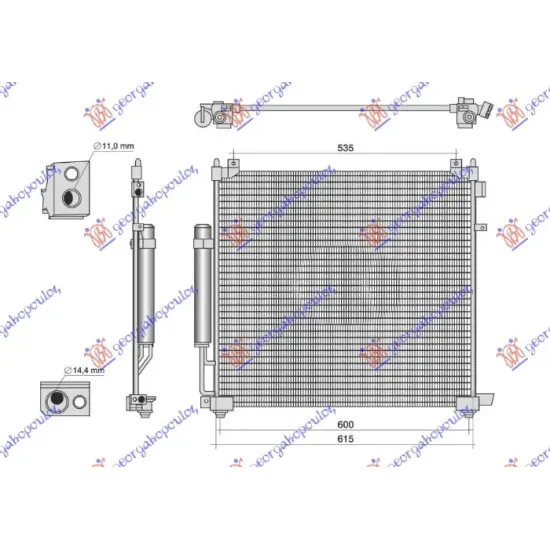 CONDENSER 2.0 Si4 PETROL - 2.0 Sd4,Td4 DIESEL (631x572) (NISSENS)