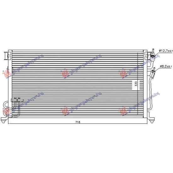 CONDENSER A/C 1.3-1.6 PETROL (713x353x16)