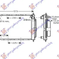 RADIATOR+A/C (FIX)1,2i8/16V-1,5DCi (51x38) (MAHLE)