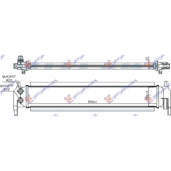 ADDITIONAL RADIATOR 1.2 TFSi PETROL - 1.6 TDi DIESEL (650x98x32) (MAHLE-BEHR)