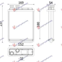 HEATER RADIATOR (BR) (180x151) (MAHLE PREMIUM LINE)