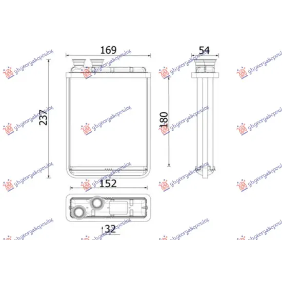 HEATER RADIATOR (BR) (180x151) (MAHLE PREMIUM LINE)