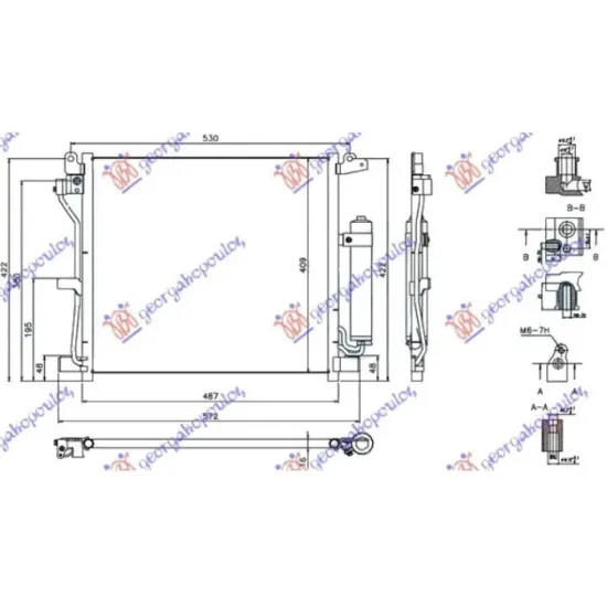 CONDENSER 1,5DCi DIESEL (487x409x16) VALVE ON THE FILTRE (KOYO)