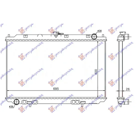 RADIATOR 2.2 dCi-Di DIESEL MANUAL (400x695x26) (KOYO)