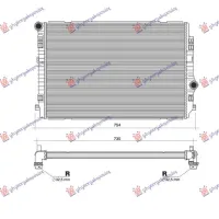 RADIATOR 2.0 TDi (135 KW) DIESEL (650x450x32)(KOYO)