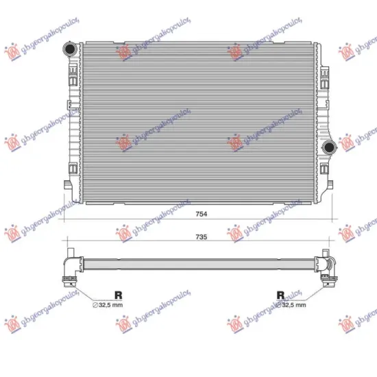 RADIATOR 2.0 TDi (135 KW) DIESEL (650x450x32)(KOYO)