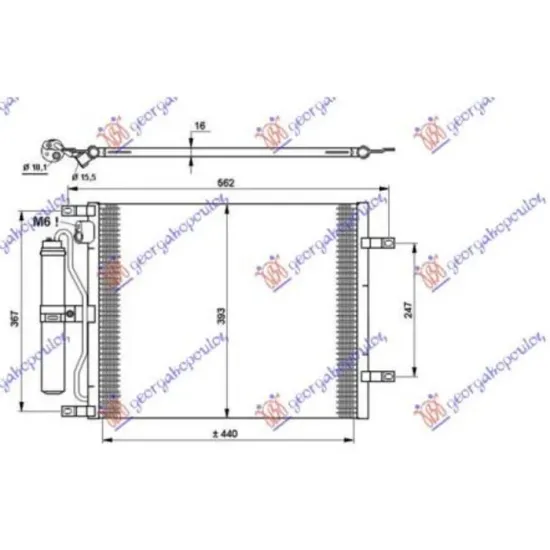 CONDENSER 1.5 DCI (490x376x16) (KOYO)