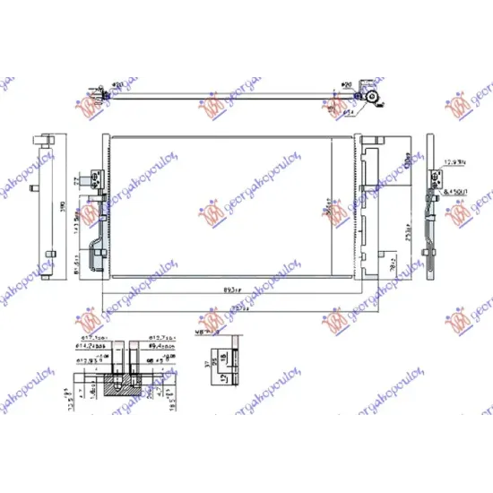 CONDENSER 1.6 GDI (99KW) - 2.0 MPi PETROL (655x370x16) (CZECH) (KOYO)