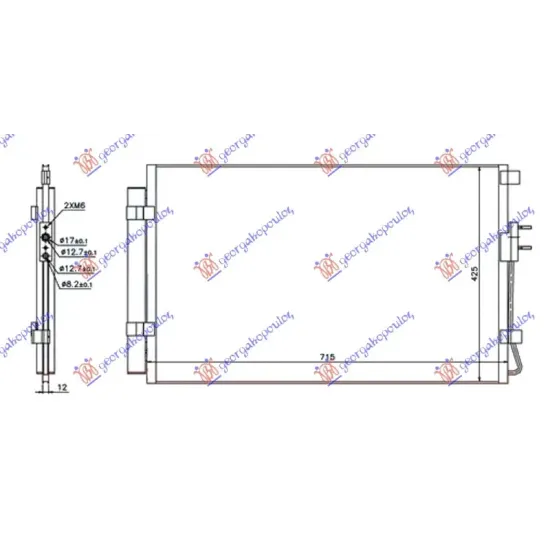 CONDENSER 2.4 16V-GDI - 3.3i PETROL (680x430x12) TYPE HALLA (KOYO)