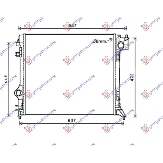 RADIATOR 2.0 PETROL MANUAL-AUTO -1.5dCi DIESEL MANUAL (540x465) (KOYO)