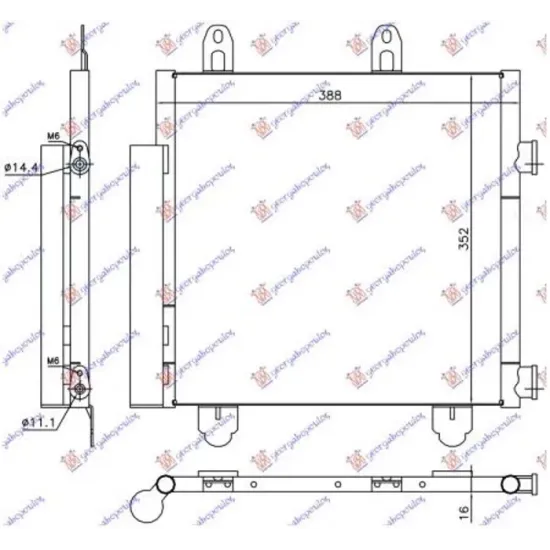 CONDENSER FOR ALL MODELS (390x350x16) R134a (KOYO)